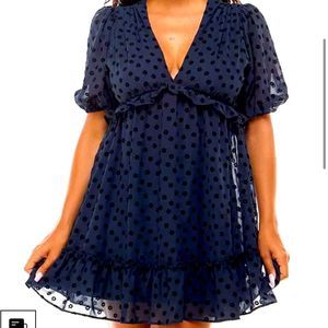 💖NWT B DARLIN Black & Teal A-Line Dress 3/4